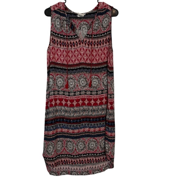 β€οΈβπ₯beachlunchlounge Red and Blue Patterned Mini Dress - Picture 4 of 7